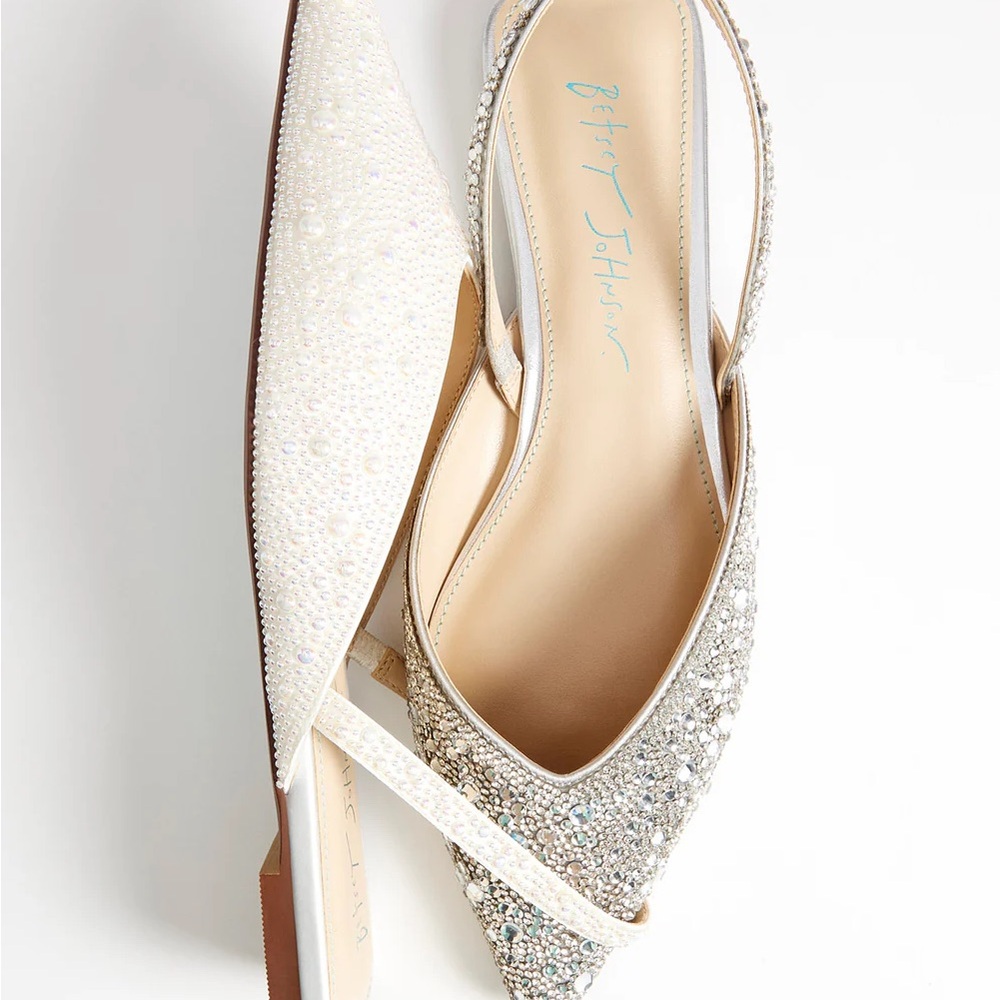 Betsey Johnson ‘Vance’ Women's Pearl Embellished Slingback Flats